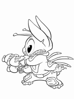 A coloring page of lilo and stitch